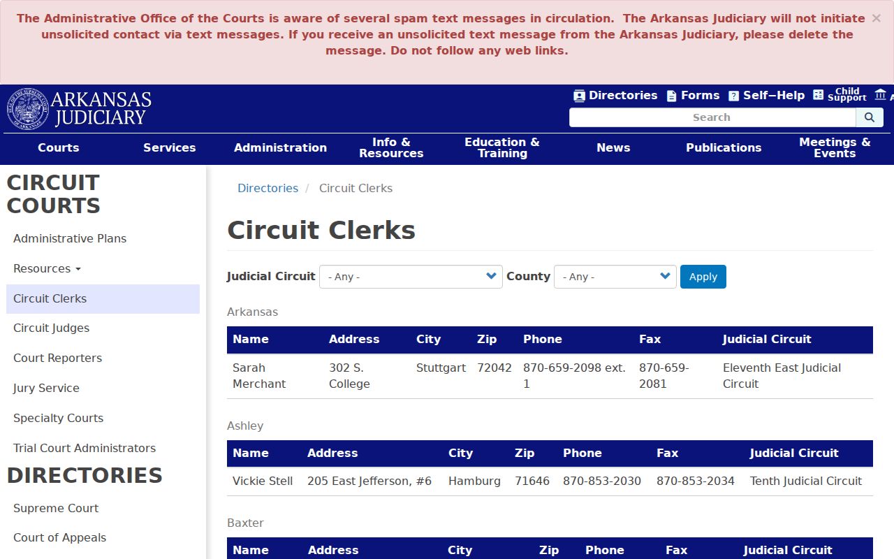Pike County court docket Circuit Clerk directory information