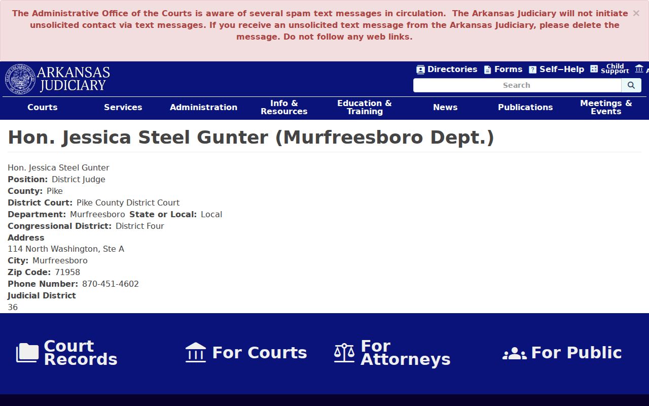 Pike County court calendar Murfreesboro department contact