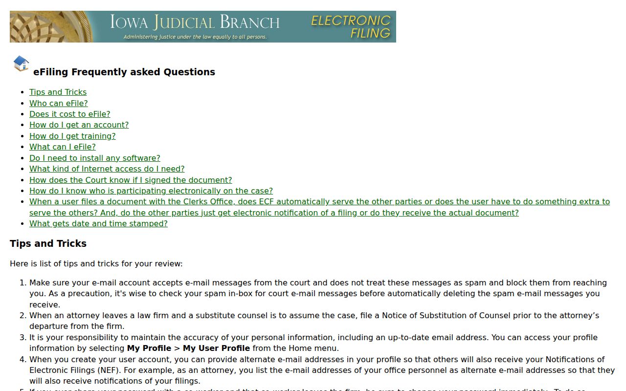 Pike County civil docket eFlex filing information