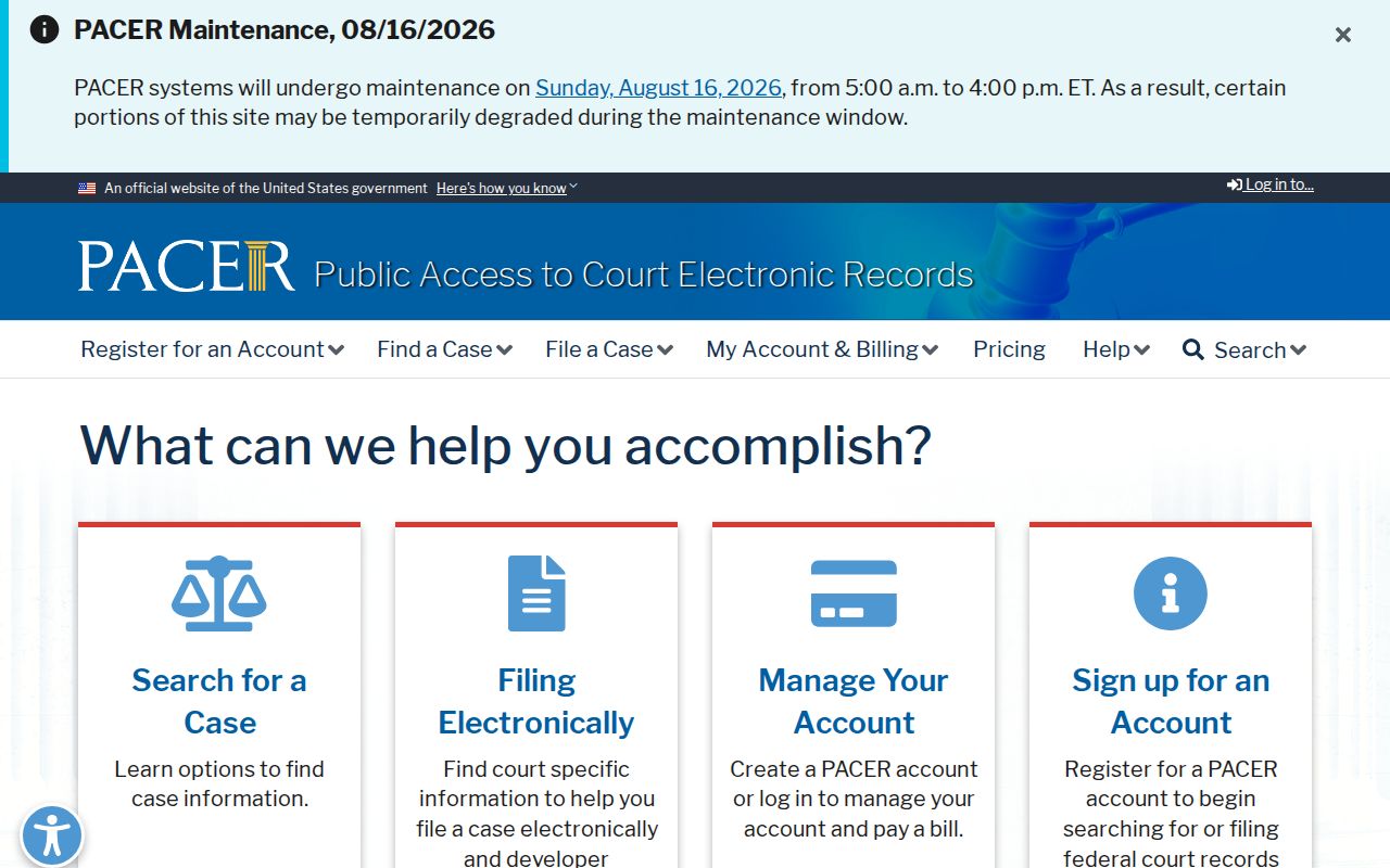 Delight docket search comparison with federal PACER